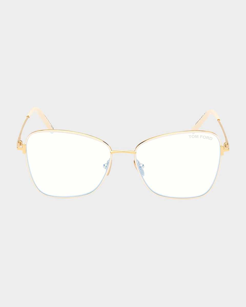 Blue Filtering Metal & Acetate Butterfly Glasses